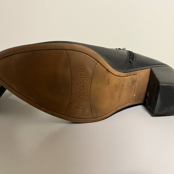 Franco Sarto Black Leather Ankle Boot Orchard Size 9.5 - Picture 8 of 11